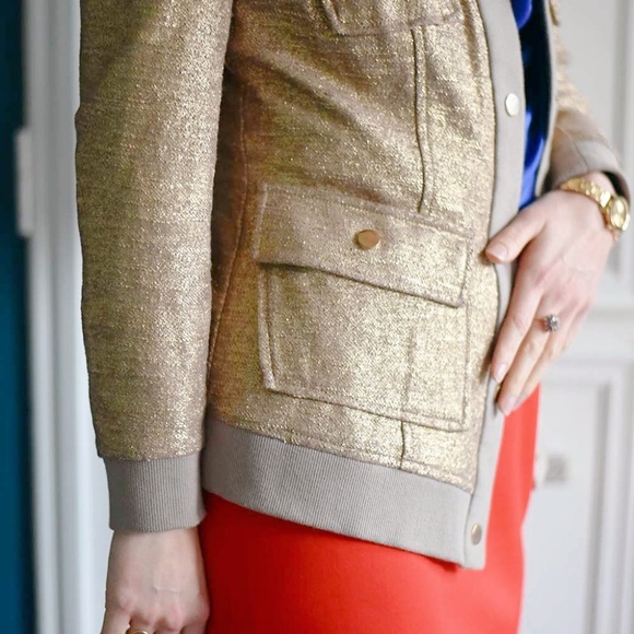 SOLD Chic Stretchy Gold Blazer - Picture 3 of 3